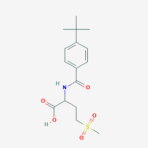 molecular formula C16H23NO5S B2538335 2-[(4-Tert-butylbenzoyl)amino]-4-(methylsulfonyl)butanoic acid CAS No. 1032040-46-2