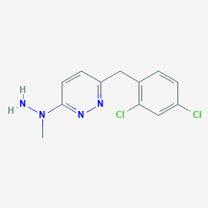 molecular formula C12H12Cl2N4 B2538340 3-(2,4-Dichlorobenzyl)-6-(1-methylhydrazino)pyridazine CAS No. 339008-36-5