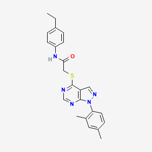 molecular formula C23H23N5OS B2538344 2-[1-(2,4-dimethylphenyl)pyrazolo[3,4-d]pyrimidin-4-yl]sulfanyl-N-(4-ethylphenyl)acetamide CAS No. 893925-87-6