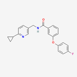 molecular formula C22H19FN2O2 B2538351 N-[(6-环丙基吡啶-3-基)甲基]-3-(4-氟苯氧基)苯甲酰胺 CAS No. 2097922-51-3