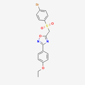 molecular formula C17H15BrN2O4S B2538354 5-(((4-Bromophenyl)sulfonyl)methyl)-3-(4-ethoxyphenyl)-1,2,4-oxadiazole CAS No. 1105233-54-2