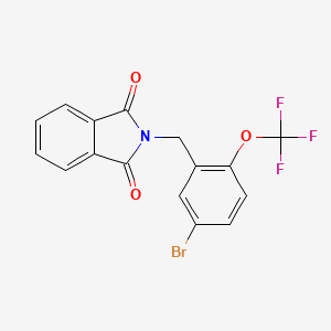 molecular formula C16H9BrF3NO3 B2538357 2-{[5-Bromo-2-(trifluoromethoxy)phenyl]methyl}isoindole-1,3-dione CAS No. 1858255-07-8