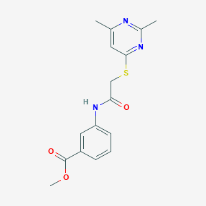 molecular formula C16H17N3O3S B253836 Methyl 3-({[(2,6-dimethylpyrimidin-4-yl)thio]acetyl}amino)benzoate 