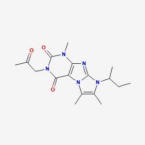 molecular formula C17H23N5O3 B2538362 1,6,7-Trimethyl-8-(methylpropyl)-3-(2-oxopropyl)-1,3,5-trihydro-4-imidazolino[1,2-h]purine-2,4-dione CAS No. 919031-11-1