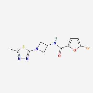 molecular formula C11H11BrN4O2S B2538366 5-Bromo-N-[1-(5-methyl-1,3,4-thiadiazol-2-yl)azetidin-3-yl]furan-2-carboxamide CAS No. 2415503-34-1
