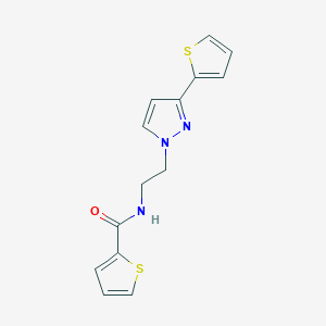 molecular formula C14H13N3OS2 B2538369 N-(2-(3-(噻吩-2-基)-1H-吡唑-1-基)乙基)噻吩-2-甲酰胺 CAS No. 1448122-52-8