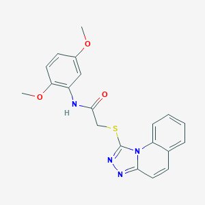 molecular formula C20H18N4O3S B253838 N-(2,5-dimethoxyphenyl)-2-([1,2,4]triazolo[4,3-a]quinolin-1-ylsulfanyl)acetamide 