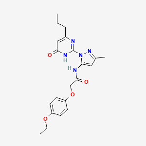 molecular formula C21H25N5O4 B2538390 2-(4-ethoxyphenoxy)-N-(3-methyl-1-(6-oxo-4-propyl-1,6-dihydropyrimidin-2-yl)-1H-pyrazol-5-yl)acetamide CAS No. 1052604-97-3