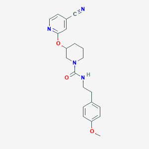 molecular formula C21H24N4O3 B2538401 3-((4-cyanopyridin-2-yl)oxy)-N-(4-methoxyphenethyl)piperidine-1-carboxamide CAS No. 2034432-61-4