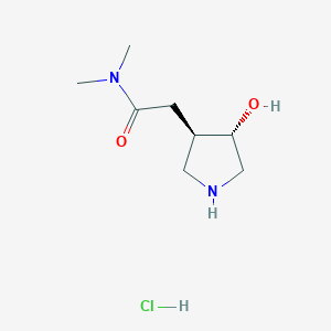 molecular formula C8H17ClN2O2 B2538403 2-[(3R,4S)-4-Hydroxypyrrolidin-3-yl]-N,N-dimethylacetamide;hydrochloride CAS No. 2375249-15-1
