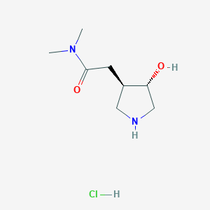 molecular formula C8H17ClN2O2 B2538403 N,N-Dimethylacetamid, 2-[(3R,4S)-4-Hydroxy-pyrrolidin-3-yl]-, Hydrochlorid CAS No. 2375249-15-1