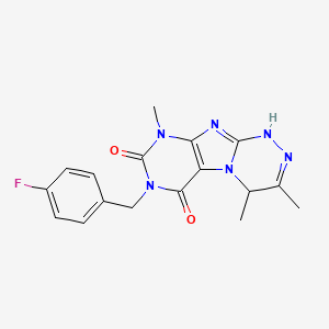 molecular formula C17H17FN6O2 B2538408 7-[(4-fluorophenyl)methyl]-3,4,9-trimethyl-5,7,9-trihydro-1H,4H-1,2,4-triazino [4,3-h]purine-6,8-dione CAS No. 923475-54-1