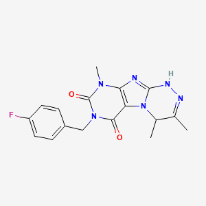 molecular formula C17H17FN6O2 B2538408 7-[(4-氟苯基)甲基]-3,4,9-三甲基-5,7,9-三氢-1H,4H-1,2,4-三嗪并[4,3-h]嘌呤-6,8-二酮 CAS No. 923475-54-1