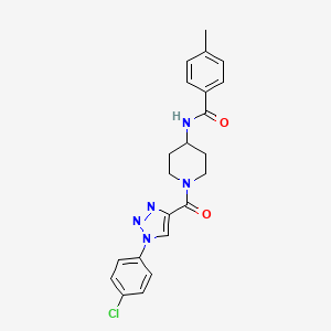 molecular formula C22H22ClN5O2 B2538412 N-(1-(1-(4-氯苯基)-1H-1,2,3-三唑-4-羰基)哌啶-4-基)-4-甲基苯甲酰胺 CAS No. 1251682-59-3