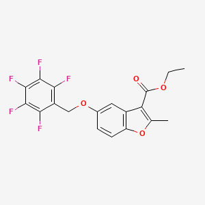 molecular formula C19H13F5O4 B2538417 Ethyl 2-methyl-5-[(2,3,4,5,6-pentafluorophenyl)methoxy]-1-benzofuran-3-carboxylate CAS No. 300557-03-3