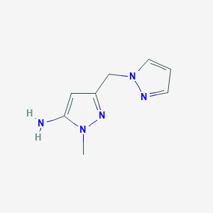 molecular formula C8H11N5 B2538425 1-methyl-3-(1H-pyrazol-1-ylmethyl)-1H-pyrazol-5-amine CAS No. 1856070-18-2