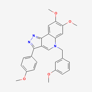 molecular formula C27H25N3O4 B2538427 7,8-二甲氧基-5-(3-甲氧基苄基)-3-(4-甲氧基苯基)-5H-吡唑并[4,3-c]喹啉 CAS No. 866728-80-5