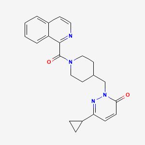 molecular formula C23H24N4O2 B2538428 6-Cyclopropyl-2-{[1-(isoquinoline-1-carbonyl)piperidin-4-yl]methyl}-2,3-dihydropyridazin-3-one CAS No. 2190365-41-2
