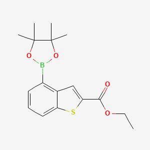 molecular formula C17H21BO4S B2538433 Ethyl 4-(4,4,5,5-tetramethyl-1,3,2-dioxaborolan-2-yl)benzo[b]thiophene-2-carboxylate CAS No. 2377609-47-5