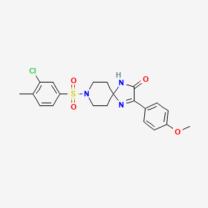 molecular formula C21H22ClN3O4S B2538435 8-((3-Chloro-4-methylphenyl)sulfonyl)-3-(4-methoxyphenyl)-1,4,8-triazaspiro[4.5]dec-3-en-2-one CAS No. 1190002-40-4