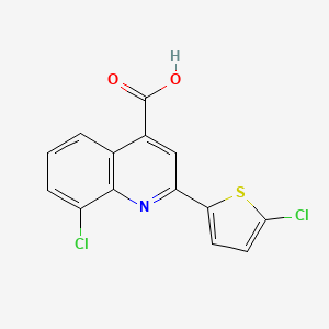 molecular formula C14H7Cl2NO2S B2538443 8-氯-2-(5-氯噻吩-2-基)喹啉-4-羧酸 CAS No. 774587-16-5