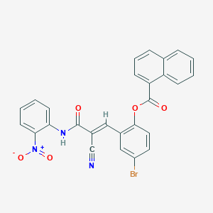 molecular formula C27H16BrN3O5 B2538451 [4-溴-2-[(E)-2-氰基-3-(2-硝基苯胺基)-3-氧代丙-1-烯基]苯基]萘-1-羧酸酯 CAS No. 522655-26-1