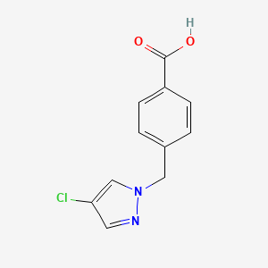 molecular formula C11H9ClN2O2 B2538456 4-[(4-Chloro-1H-pyrazol-1-yl)methyl]benzoic acid CAS No. 676348-41-7