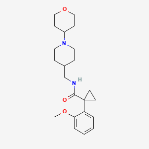 molecular formula C22H32N2O3 B2538458 1-(2-methoxyphenyl)-N-((1-(tetrahydro-2H-pyran-4-yl)piperidin-4-yl)methyl)cyclopropanecarboxamide CAS No. 2034239-62-6