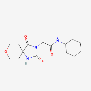 molecular formula C16H25N3O4 B2538468 N-cyclohexyl-2-(2,4-dioxo-8-oxa-1,3-diazaspiro[4.5]dec-3-yl)-N-methylacetamide CAS No. 1775492-70-0