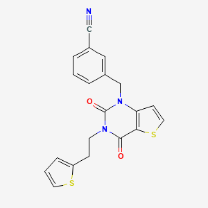 3-((2,4-dioxo-3-(2-(thiophen-2-yl)ethyl)-3,4-dihydrothieno[3,2-d]pyrimidin-1(2H)-yl)methyl)benzonitrile