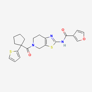 N-(5-(1-(thiophen-2-yl)cyclopentanecarbonyl)-4,5,6,7-tetrahydrothiazolo[5,4-c]pyridin-2-yl)furan-3-carboxamide