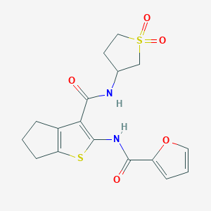 N-{3-[(1,1-dioxidotetrahydrothiophen-3-yl)carbamoyl]-5,6-dihydro-4H-cyclopenta[b]thiophen-2-yl}furan-2-carboxamide