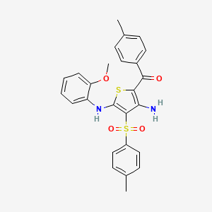 (3-Amino-5-((2-methoxyphenyl)amino)-4-tosylthiophen-2-yl)(p-tolyl)methanone