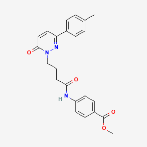 molecular formula C23H23N3O4 B2538483 4-(4-(6-oxo-3-(对甲苯基)吡啶并[1,2-a]嘧啶-1(6H)-基)丁酰氨基)苯甲酸甲酯 CAS No. 946267-45-4