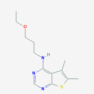 molecular formula C13H19N3OS B253849 N-(3-ethoxypropyl)-5,6-dimethylthieno[2,3-d]pyrimidin-4-amine 