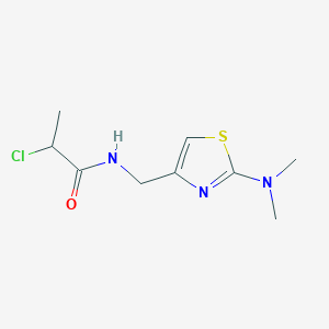 molecular formula C9H14ClN3OS B2538490 2-Chloro-N-[[2-(dimethylamino)-1,3-thiazol-4-yl]methyl]propanamide CAS No. 2298099-71-3