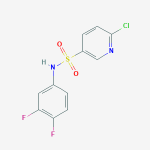 molecular formula C11H7ClF2N2O2S B2538499 6-chloro-N-(3,4-difluorophenyl)pyridine-3-sulfonamide CAS No. 1002244-75-8