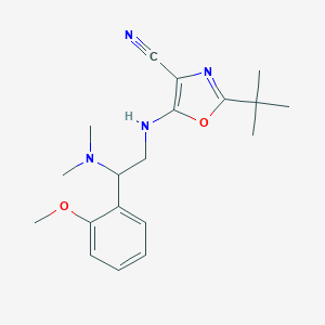 molecular formula C19H26N4O2 B253850 2-Tert-butyl-5-{[2-(dimethylamino)-2-(2-methoxyphenyl)ethyl]amino}-1,3-oxazole-4-carbonitrile 