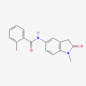 molecular formula C17H16N2O2 B2538505 2-methyl-N-(1-methyl-2-oxoindolin-5-yl)benzamide CAS No. 921773-91-3