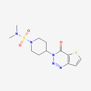 molecular formula C12H17N5O3S2 B2538507 N,N-dimethyl-4-(4-oxothieno[3,2-d][1,2,3]triazin-3(4H)-yl)piperidine-1-sulfonamide CAS No. 2034532-88-0