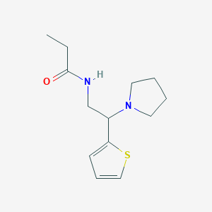 molecular formula C13H20N2OS B253851 N-[2-pyrrolidin-1-yl-2-(2-thienyl)ethyl]propanamide 