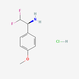 molecular formula C9H12ClF2NO B2538515 (1S)-2,2-二氟-1-(4-甲氧基苯基)乙胺；盐酸盐 CAS No. 869334-29-2