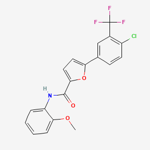 molecular formula C19H13ClF3NO3 B2538529 5-[4-chloro-3-(trifluoromethyl)phenyl]-N-(2-methoxyphenyl)furan-2-carboxamide CAS No. 620542-53-2
