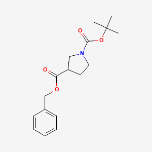 molecular formula C17H23NO4 B2538533 3-Benzyl 1-tert-butyl pyrrolidine-1,3-dicarboxylate CAS No. 862885-08-3
