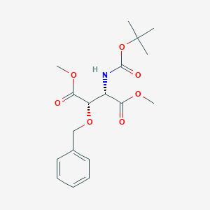 molecular formula C18H25NO7 B2538535 Dimethyl (2S,3S)-2-[(2-methylpropan-2-yl)oxycarbonylamino]-3-phenylmethoxybutanedioate CAS No. 2092914-76-4