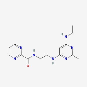 molecular formula C14H19N7O B2538537 N-(2-((6-(ethylamino)-2-methylpyrimidin-4-yl)amino)ethyl)pyrimidine-2-carboxamide CAS No. 1251635-14-9