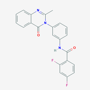 molecular formula C22H15F2N3O2 B2538539 2,4-difluoro-N-[3-(2-methyl-4-oxoquinazolin-3-yl)phenyl]benzamide CAS No. 898455-34-0
