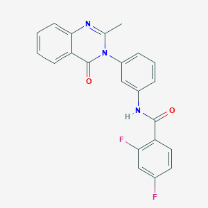 molecular formula C22H15F2N3O2 B2538539 2,4-difluoro-N-[3-(2-methyl-4-oxo-3,4-dihydroquinazolin-3-yl)phenyl]benzamide CAS No. 898455-34-0