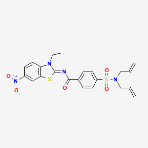 molecular formula C22H22N4O5S2 B2538548 (Z)-4-(N,N-二烯丙基磺酰胺基)-N-(3-乙基-6-硝基苯并[d]噻唑-2(3H)-亚甲基)苯甲酰胺 CAS No. 850910-57-5