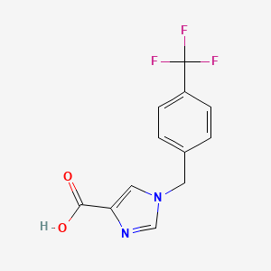 molecular formula C12H9F3N2O2 B2538563 1-[4-(Trifluoromethyl)benzyl]-1H-imidazole-4-carboxylic acid CAS No. 1439903-15-7